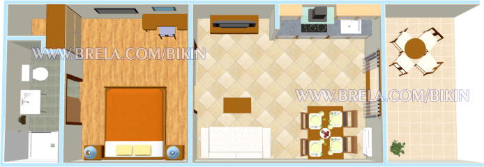 Apartments Bikin, Brela - plan