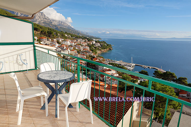 apartments Juri, Brela - balcony with sea view