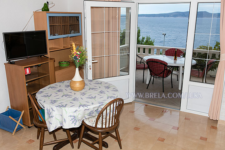 Apartments Luka, Brela - sea view from dining room