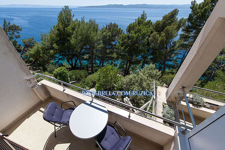 apartments Ruica ami, Brela - terrace with sea view
