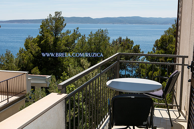apartments Ruica ami, Brela - balcony with sea view