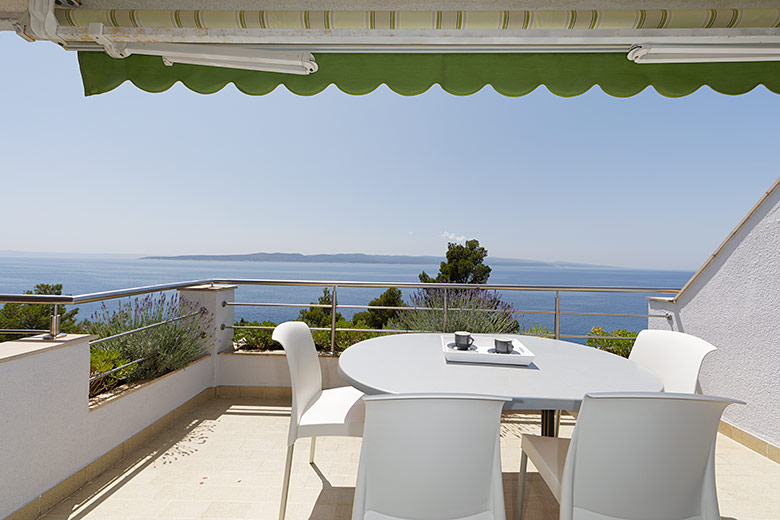 apartments Ruica, Brela - terrace with sea view
