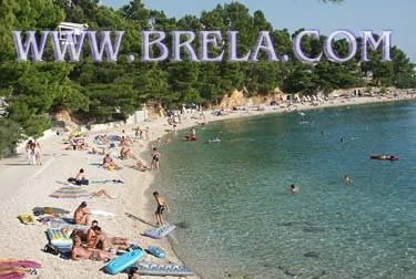 Beach in deep pinie shadow - http://www.brela.com