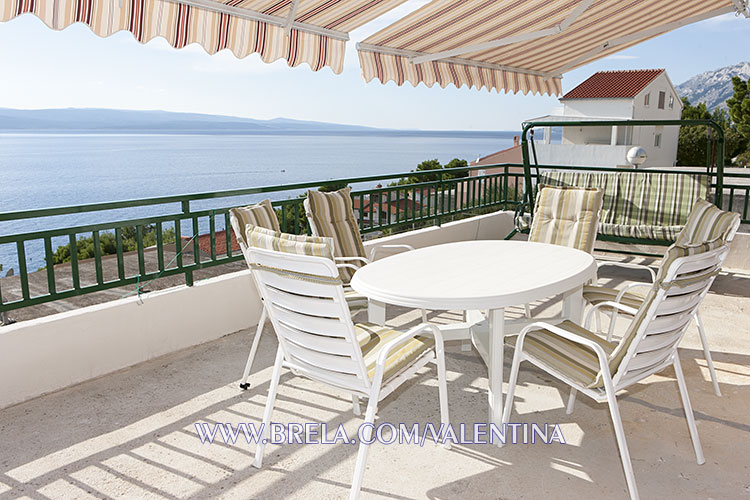 apartments Valentina, Brela Šit - large balcony with wide panoramic sea view