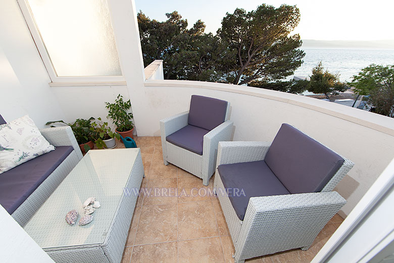 apartments Vera, Brela - balcony with sea view