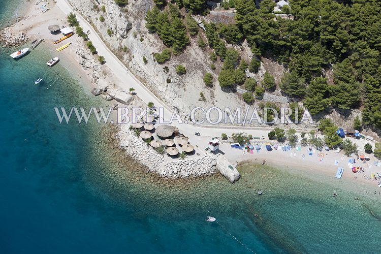 Brela Stomarica beach bar aerial