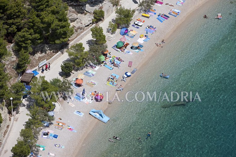 Brela beach aerial view