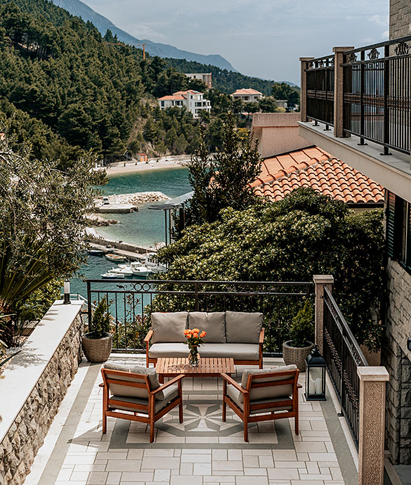 Villa Amore apartments, Brela - terrace with sea view