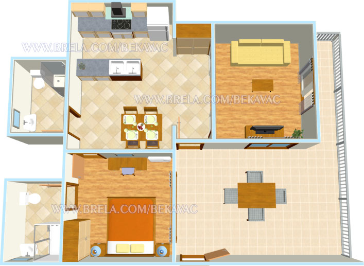 Villa Libertas, Brela - plan of apartment