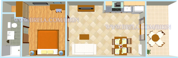 Apartments Bikin, Brela - plan