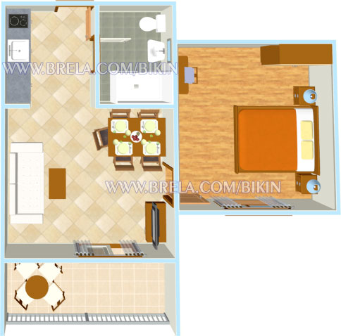 Apartments Bikin, Brela - plan