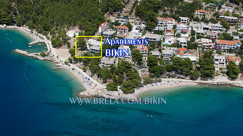 Apartments Bikin, Brela - aerial view