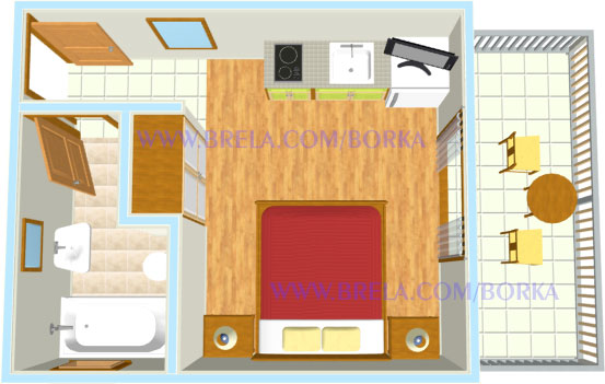 Apartments Borka, Brela - plan