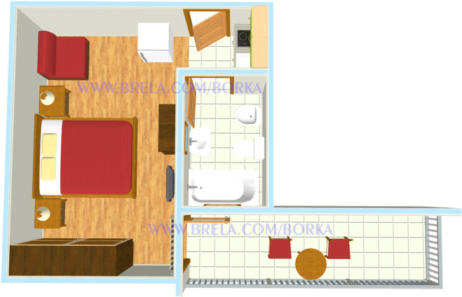 Apartments Borka, Brela - plan