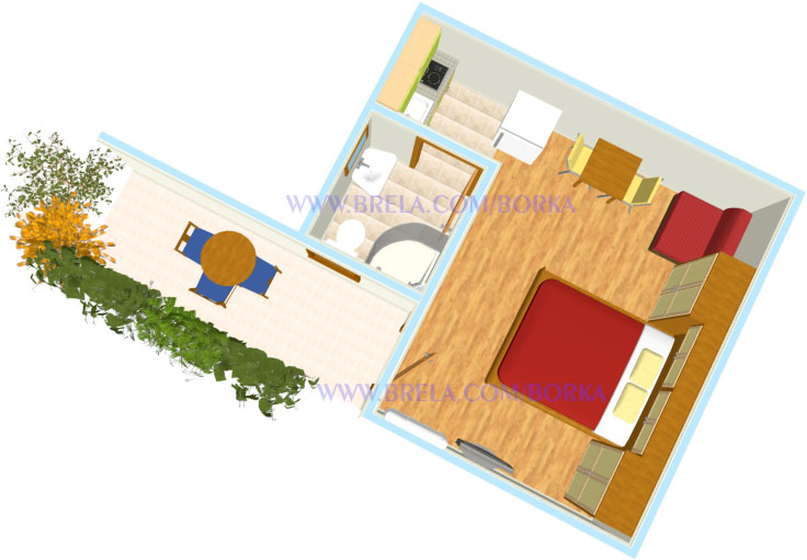 Apartments Borka, Brela - plan