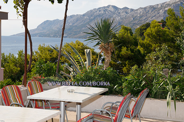 apartments Borka, Brela - terrace with sea view