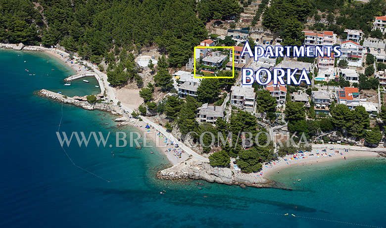 Apartments Borka, Brela - house, aerial view