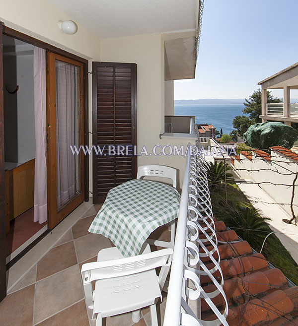 Balkon mit Meerblick, Appartement Dajana, Brela, Kroatien