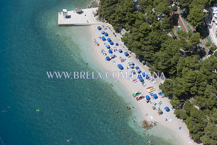 Croatia Brela beach aerial
