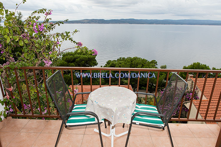 apartments Danica, Brela - balcony with sea view