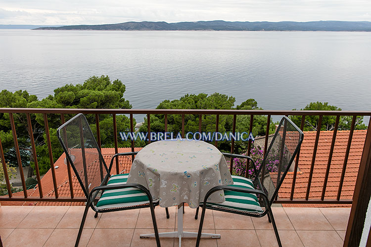 apartments Danica, Brela - balcony with sea view