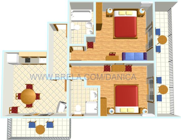 apartments Danica, Brela - plan
