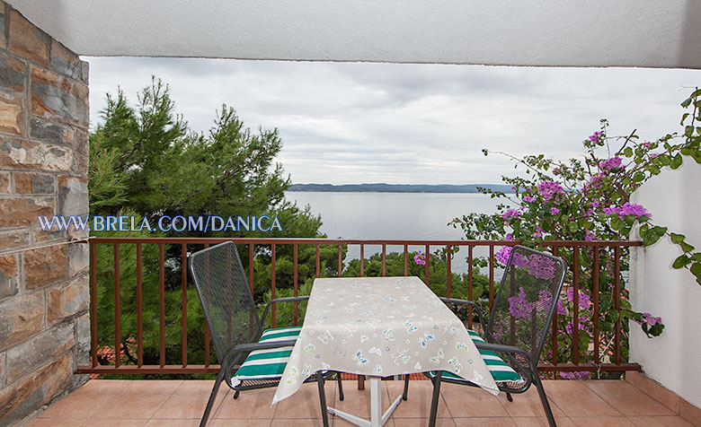 apartments Danica, Brela - large balcony with sea view