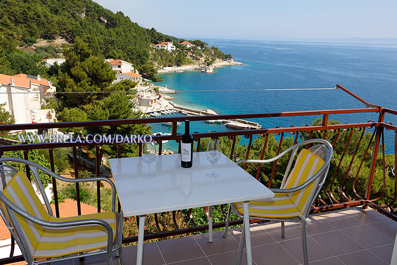 Apartments Darko, Brela - balcony with sea view