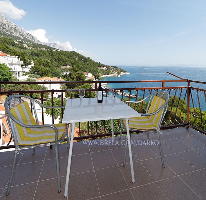 Apartments Darko, Brela - balcony with sea view