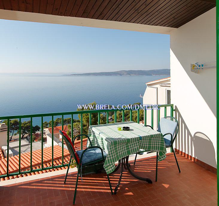 apartments Medi, Brela - balcony with sea view