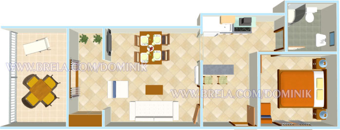 Apartments Dominik, Brela - plan