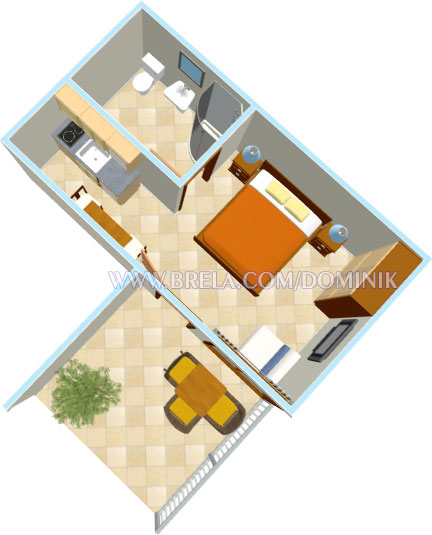 Apartments Dominik, Brela - plan