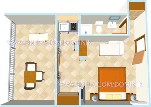 Apartments Dominik, Marianne Novak, Brela - plan