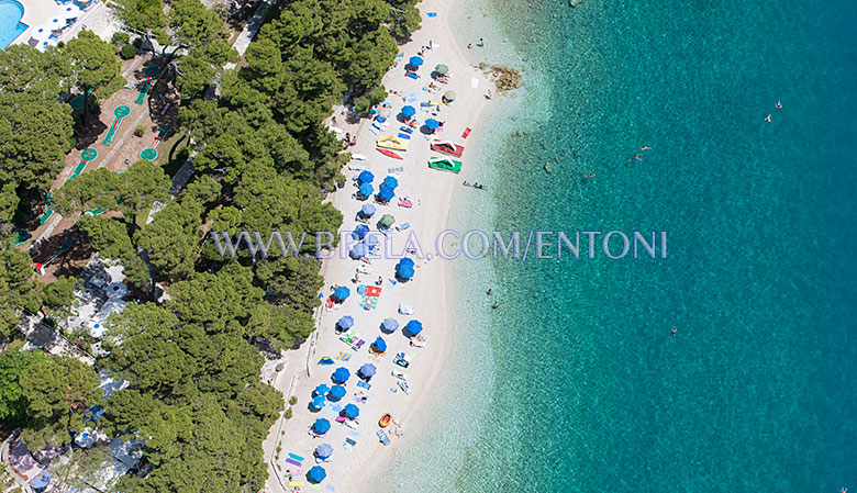 Punta Rata - famous beach in Brela, Croatia