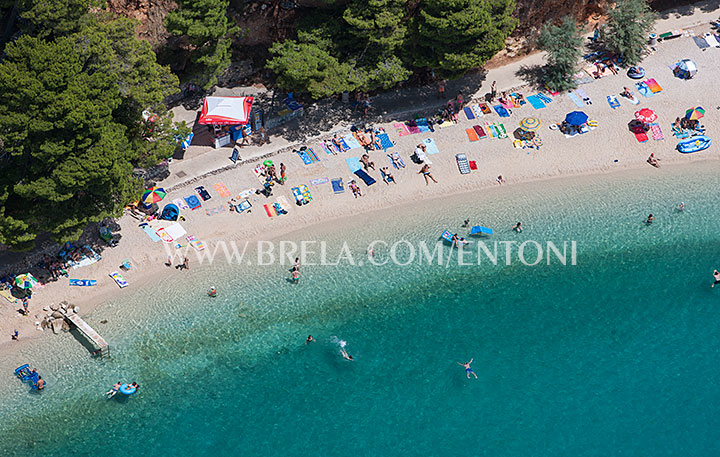 Brela Soline beach - aerial view