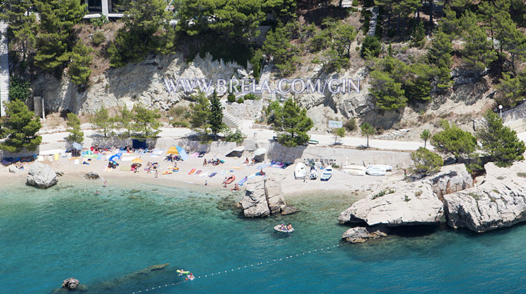 beach in Brela Jardula, summer time