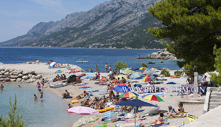 beach in Brela at summer time