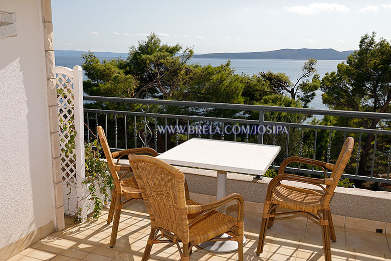 apartments Josipa, Brela - balcony with sea view