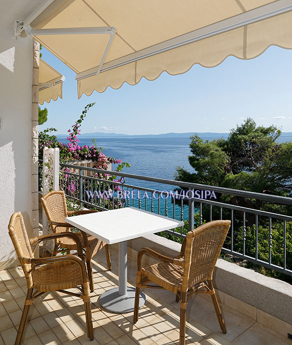 apartments Josipa, Brela - balcony with sea view