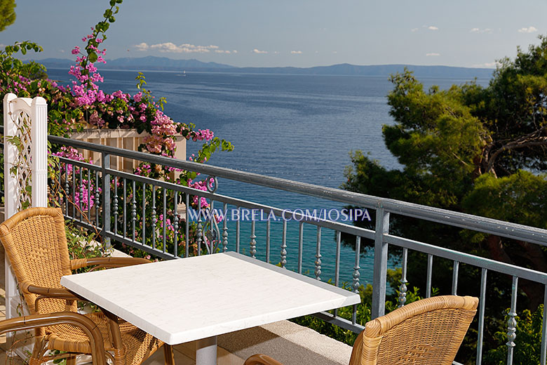 apartments Josipa, Brela - balcony with sea view