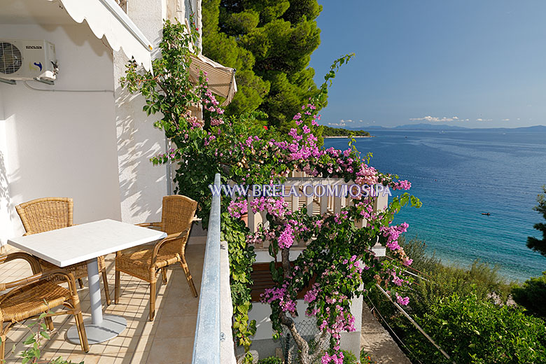 apartments Josipa, Brela - balcony with sea view