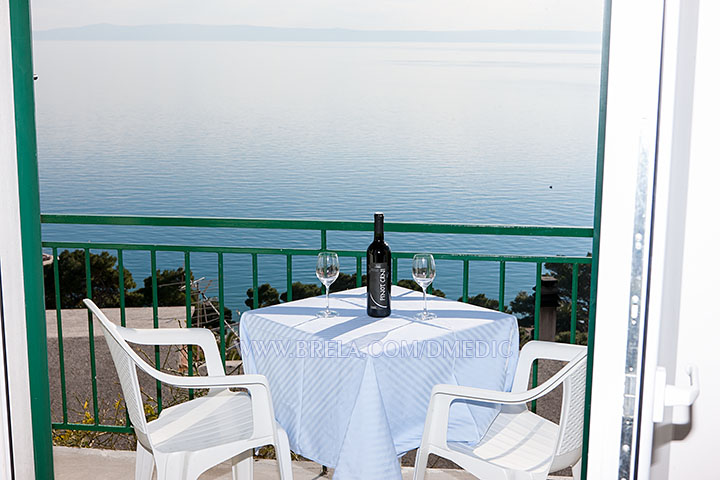 Apartments Juri, Brela Soline - sea view from balcony - Meerblick von Balkon