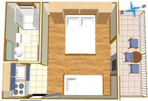 apartments Krolo, Brela - plan