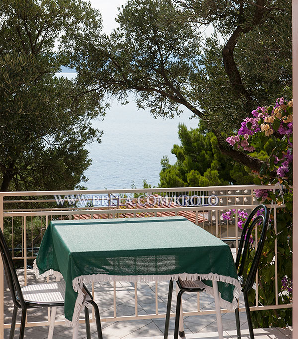 apartments Krolo, Brela - balcony with sea view