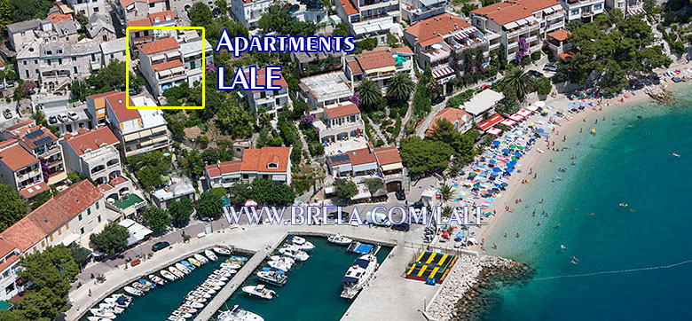 Brela Soline, apartments Lale, Dražen Filipović, aerial view