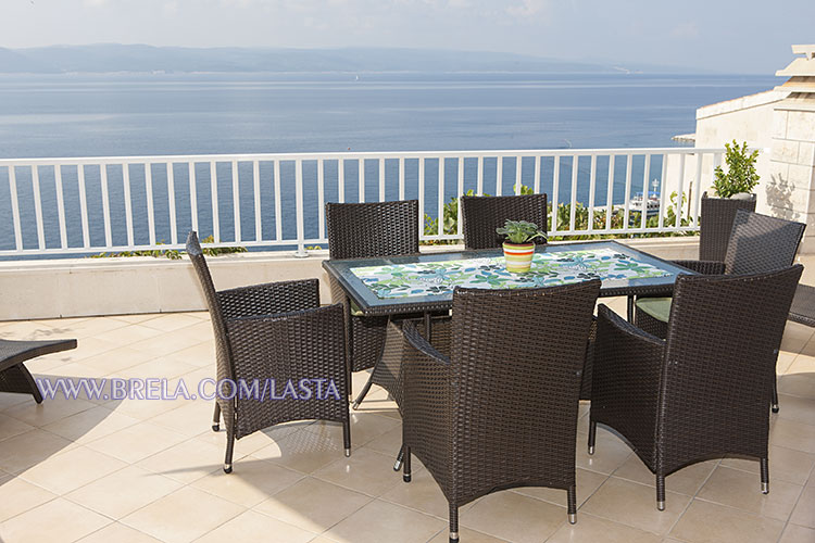 Apartment Lasta, Brela Soline - terrace with sea view