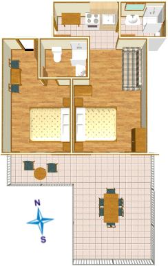 apartments Ledić, Brela - plan