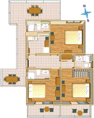 apartments Ledi, Brela - plan