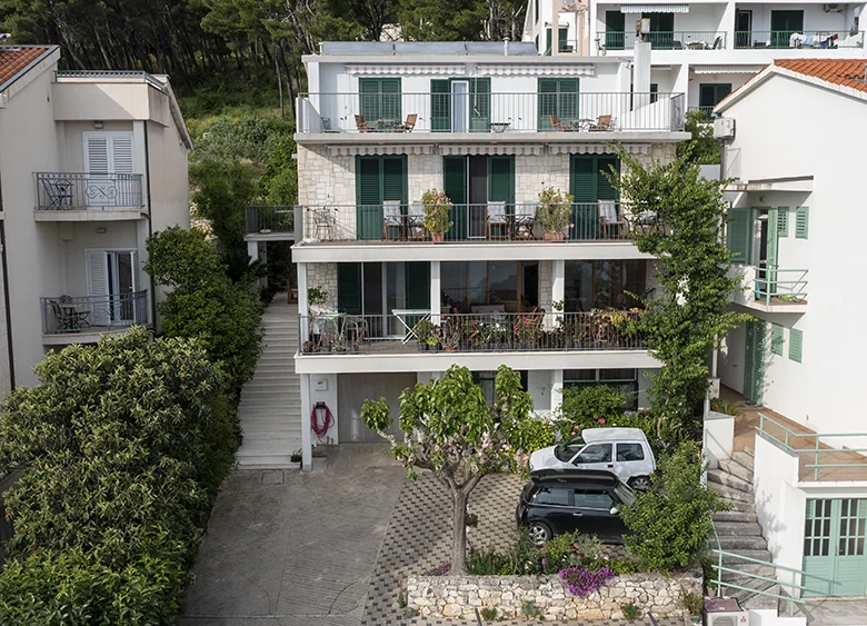 house 1, aerial view