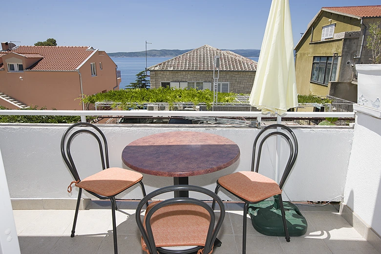 Apartments Lozo, Brela - balcony with sea view, Balkon mit Meerblick